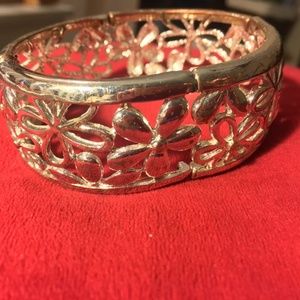 Silver chunky bangle bracelet